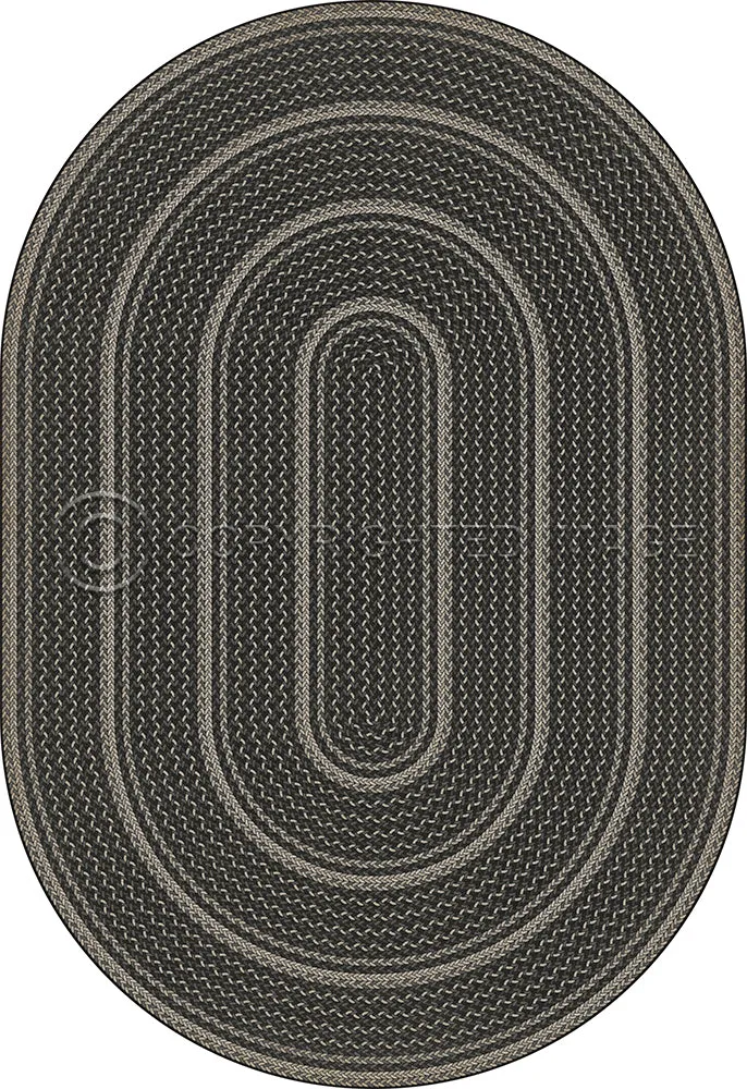 Pattern 85 "Such A Cozy Room" Braided Oval Vinyl Floorcloth - Spicher & Co.