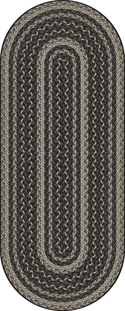 Pattern 85 "Such A Cozy Room" Braided Oval Vinyl Floorcloth - Spicher & Co.