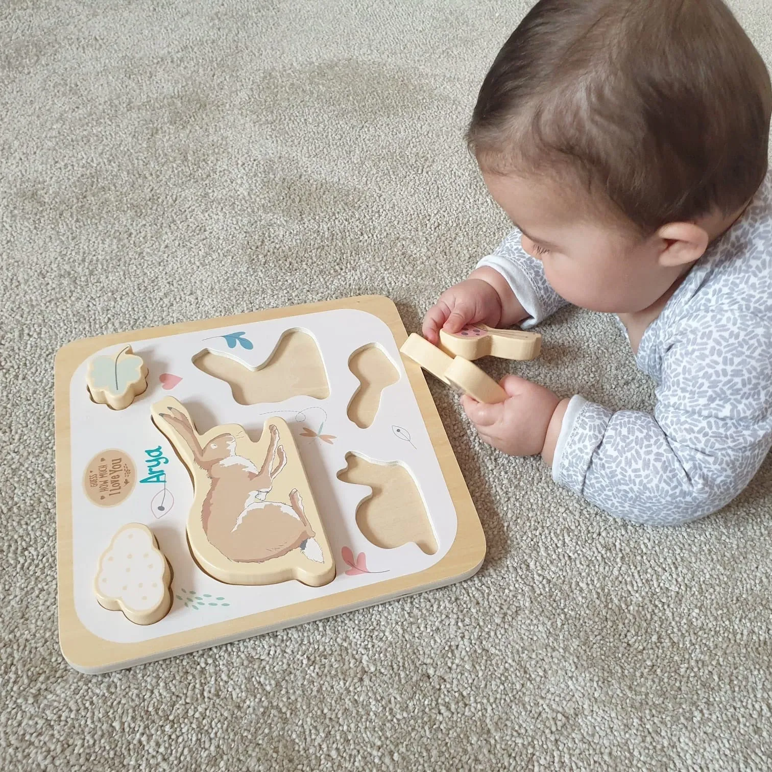 Personalised Guess How Much I Love You Chunky Wooden Puzzle