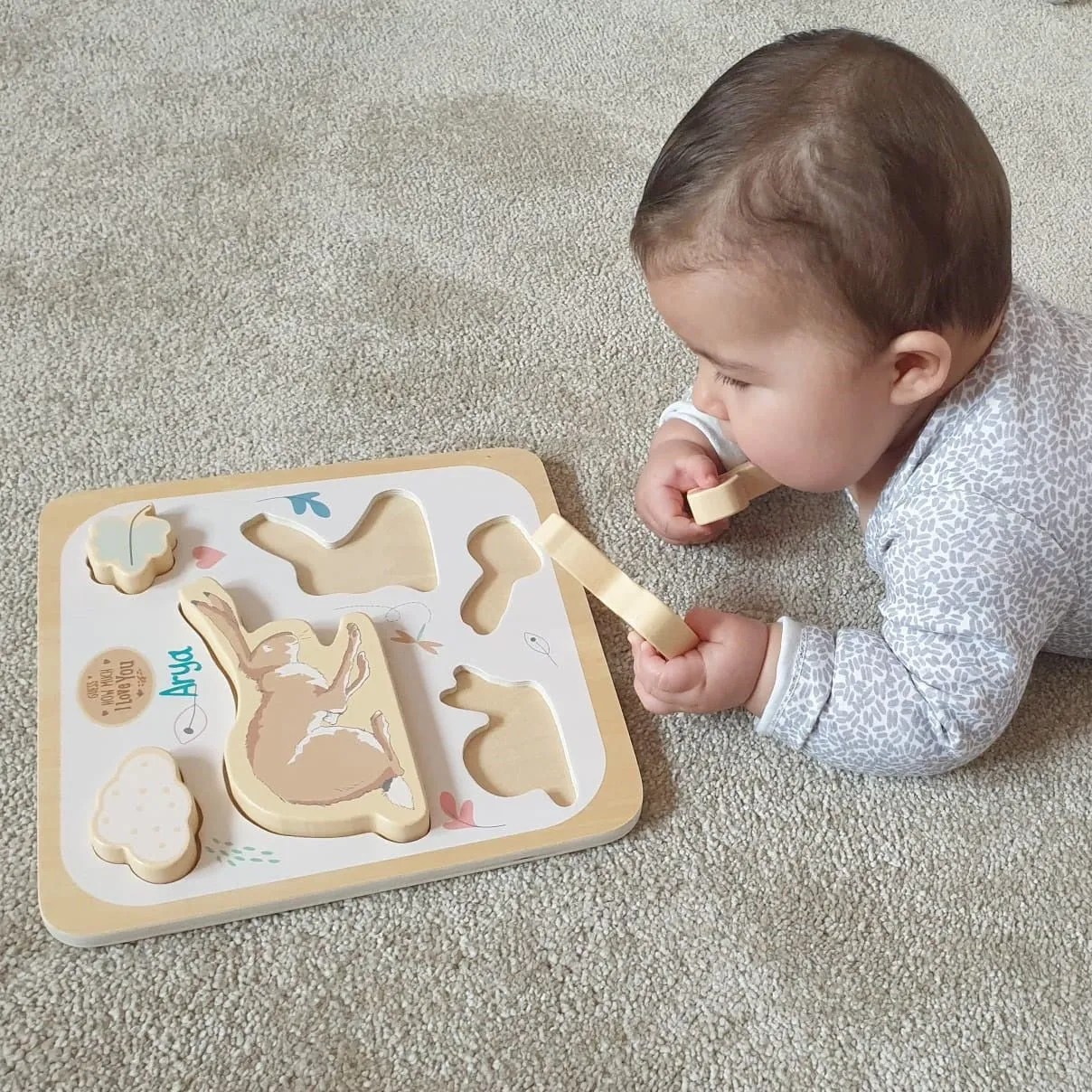 Personalised Guess How Much I Love You Chunky Wooden Puzzle