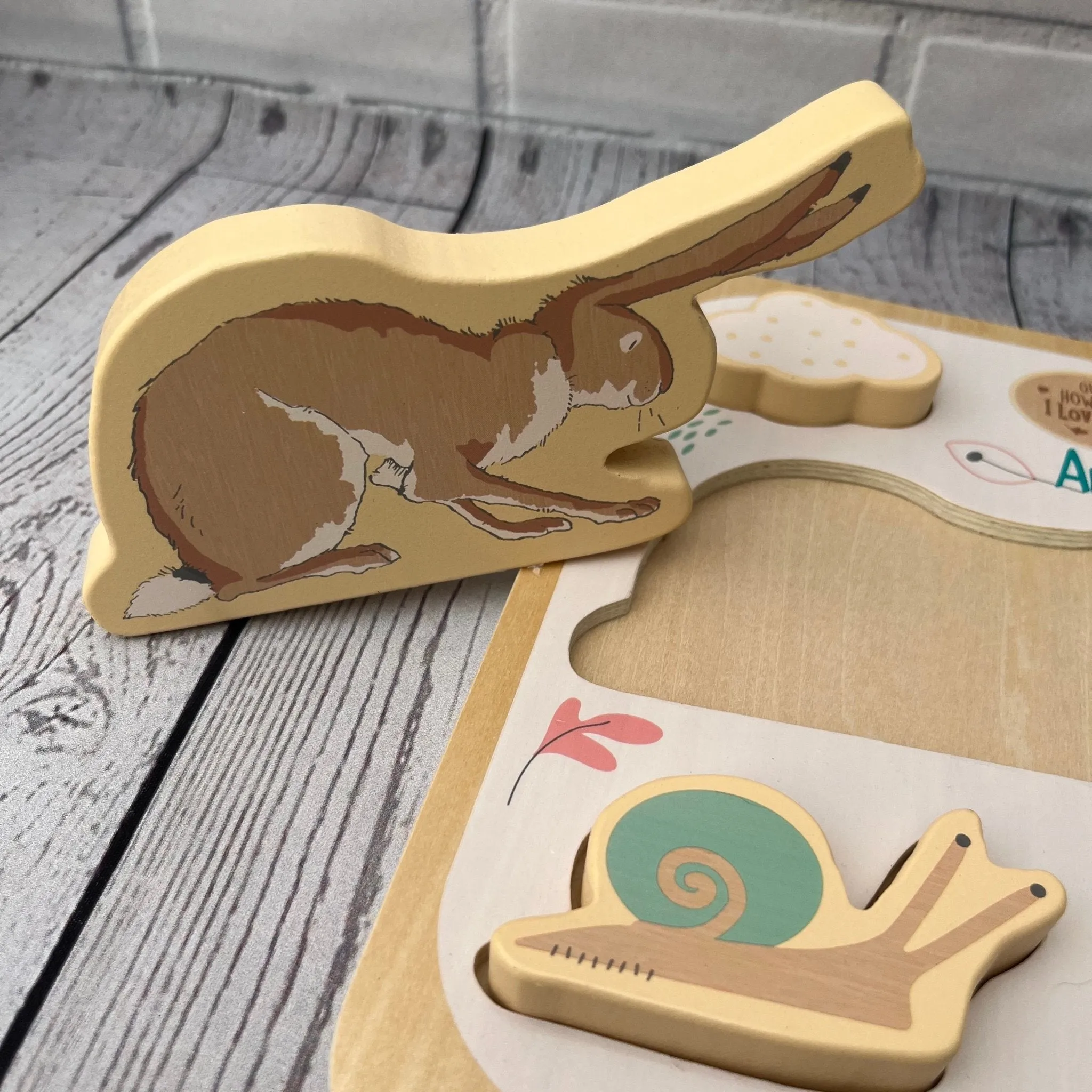Personalised Guess How Much I Love You Chunky Wooden Puzzle