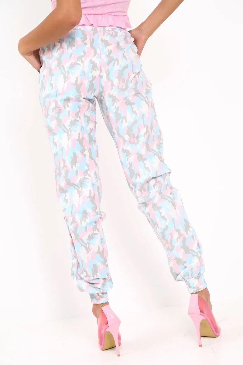 Pink Camo Ankle Cuff Cargo Pants - Jaquie