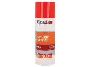 Plastikote Trade Quick Dry Acrylic Spray Paint Gloss Red 400Ml