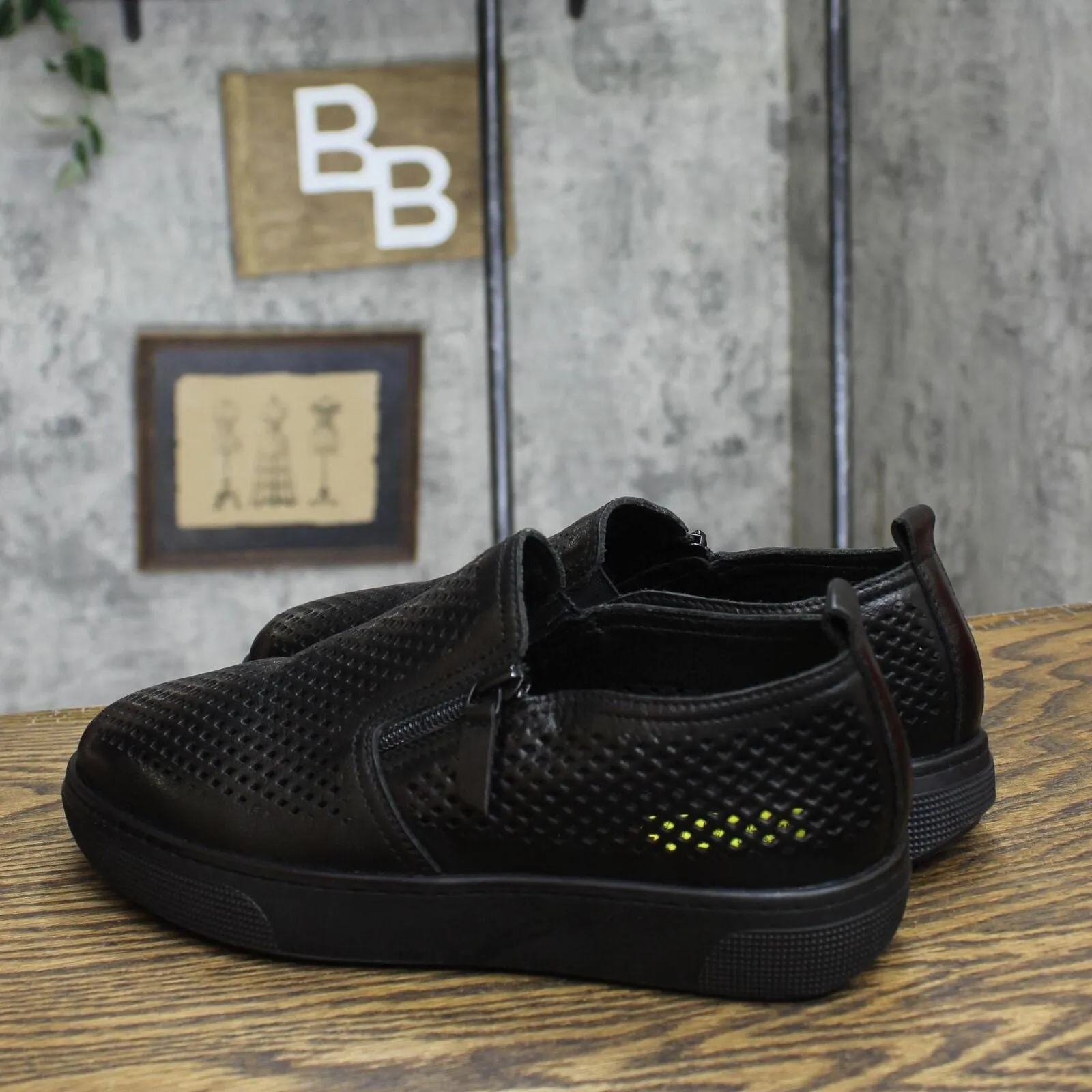 Propet Womens Kate Leather Low Top Sneakers WCX015L-001 Black 7X (2E)