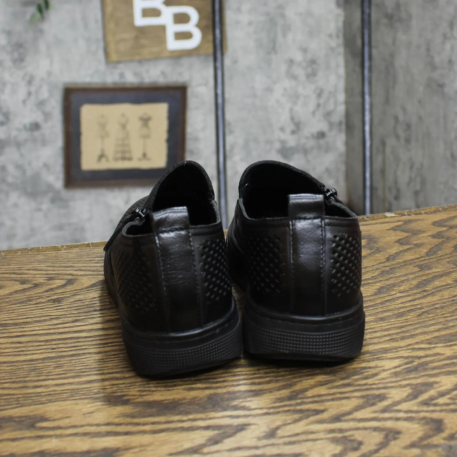 Propet Womens Kate Leather Low Top Sneakers WCX015L-001 Black 7X (2E)