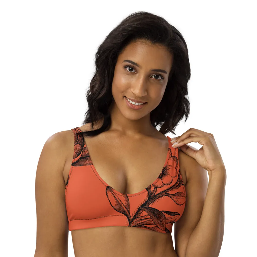 Red Floral Sophisticate Sports Bralette