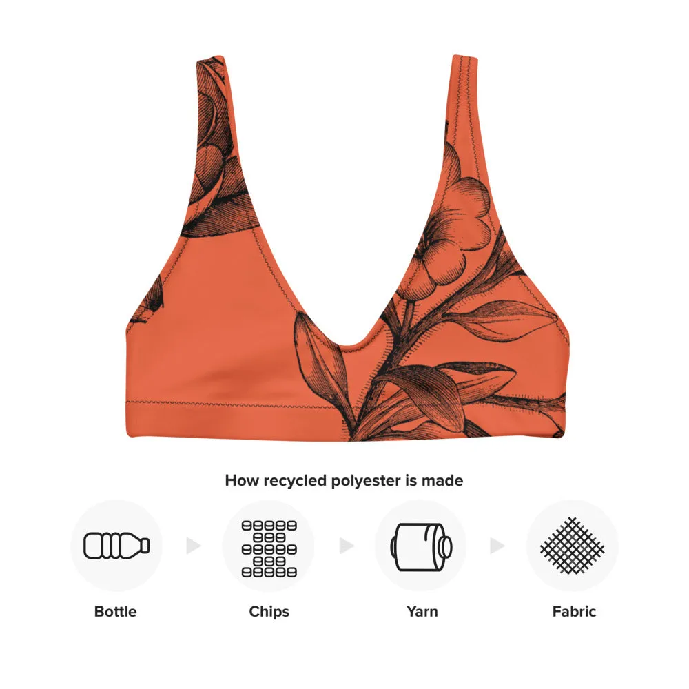 Red Floral Sophisticate Sports Bralette