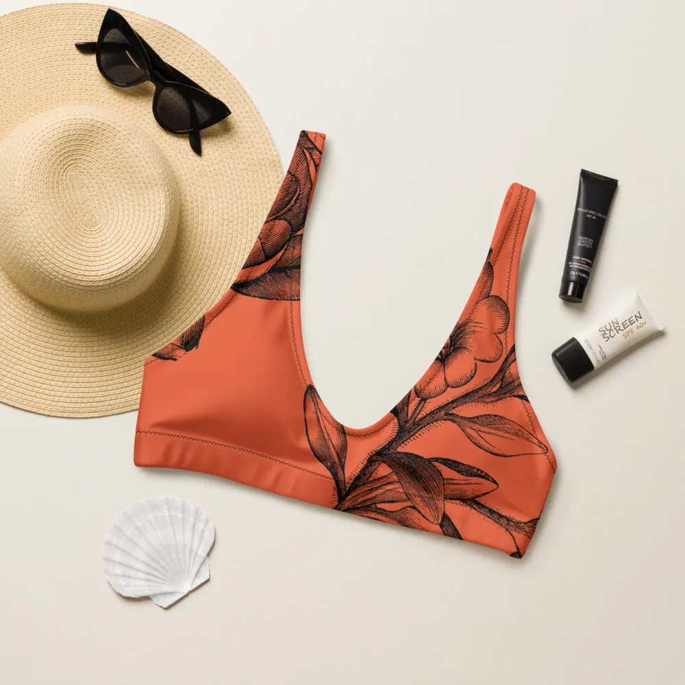 Red Floral Sophisticate Sports Bralette
