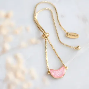 Resin Crescent Pink Adjustable Bracelet
