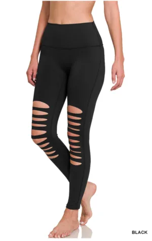 Ripped Athletic High Waist Leggings