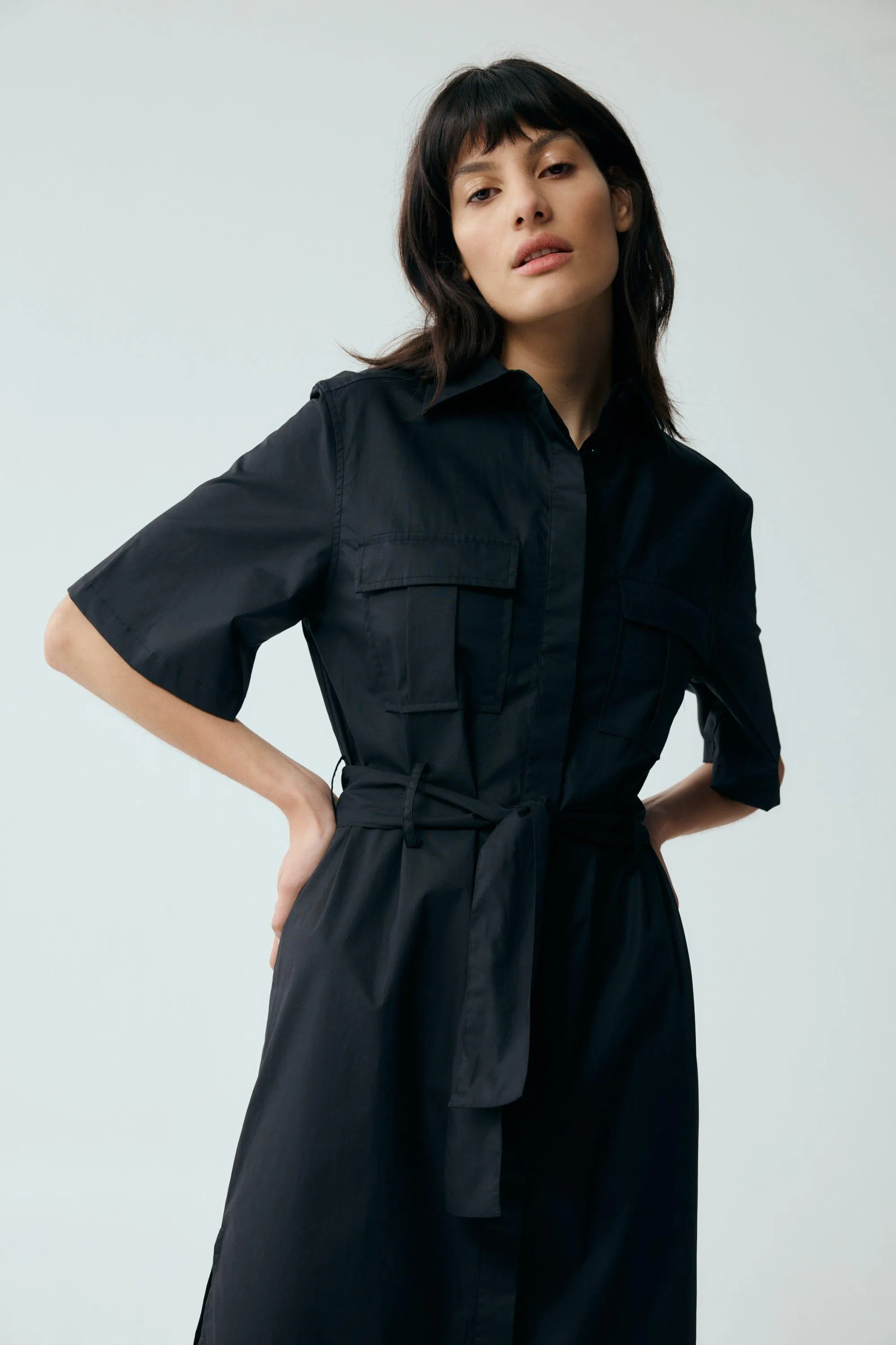 ROAM MAXI SHIRT DRESS | BLACK | FINAL SALE