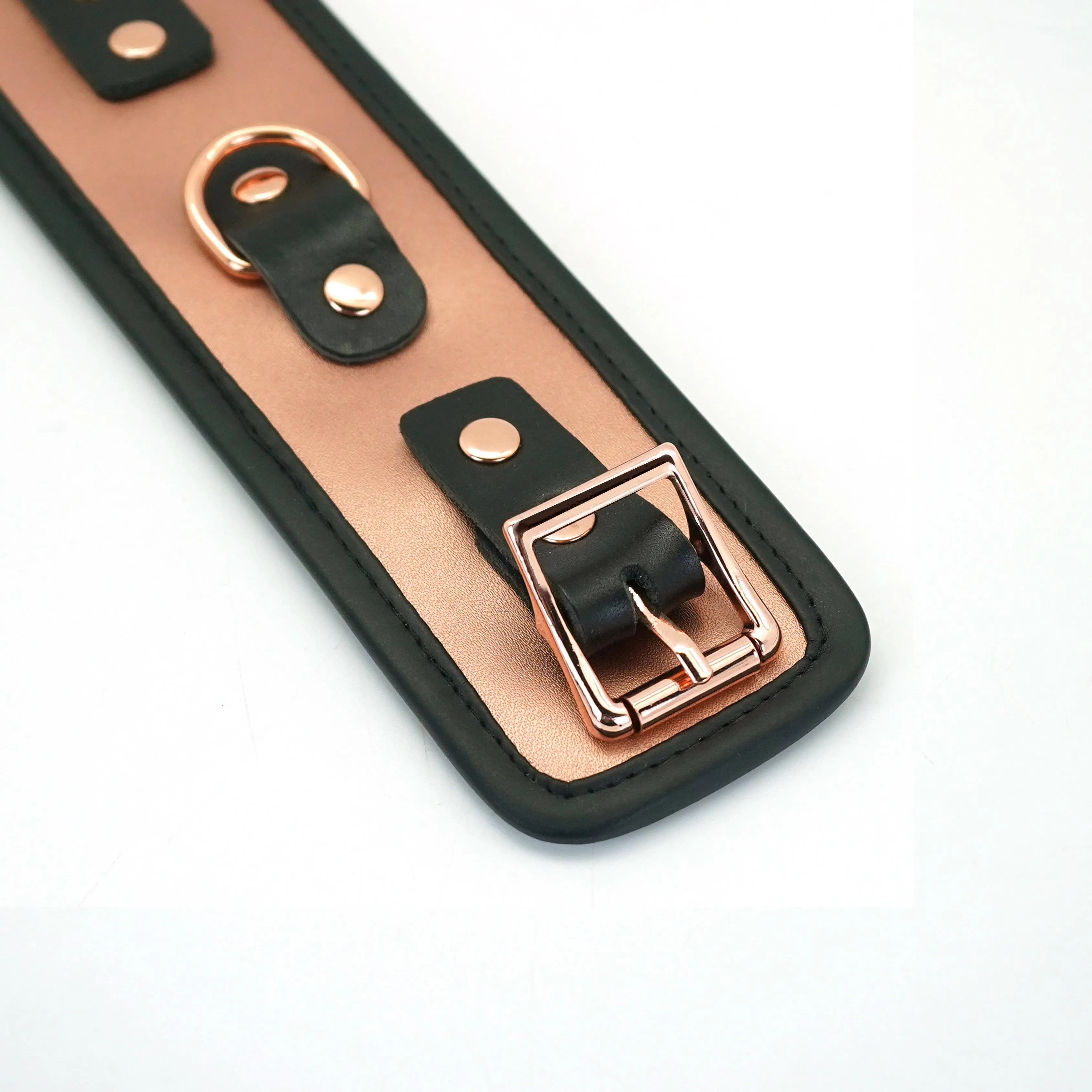 Rose Gold Leather Handcuffs