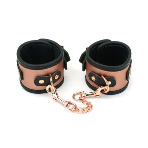 Rose Gold Leather Handcuffs
