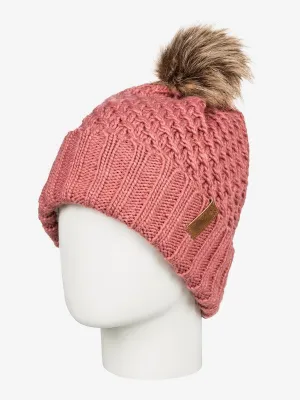 Roxy Womens Blizzard Pom-Pom Beanie - Dusty Rose