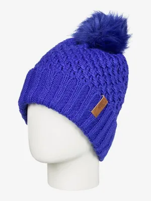 Roxy Womens Blizzard Pom-Pom Beanie - Mazarine Blue