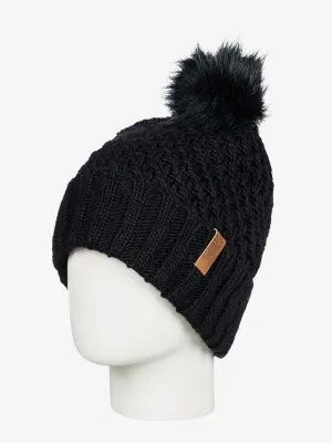 Roxy Womens Blizzard Pom-Pom Beanie - True Black