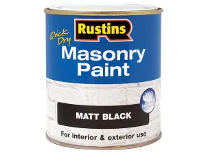 Rustins Quick Dry Masonry Paint Black 500Ml