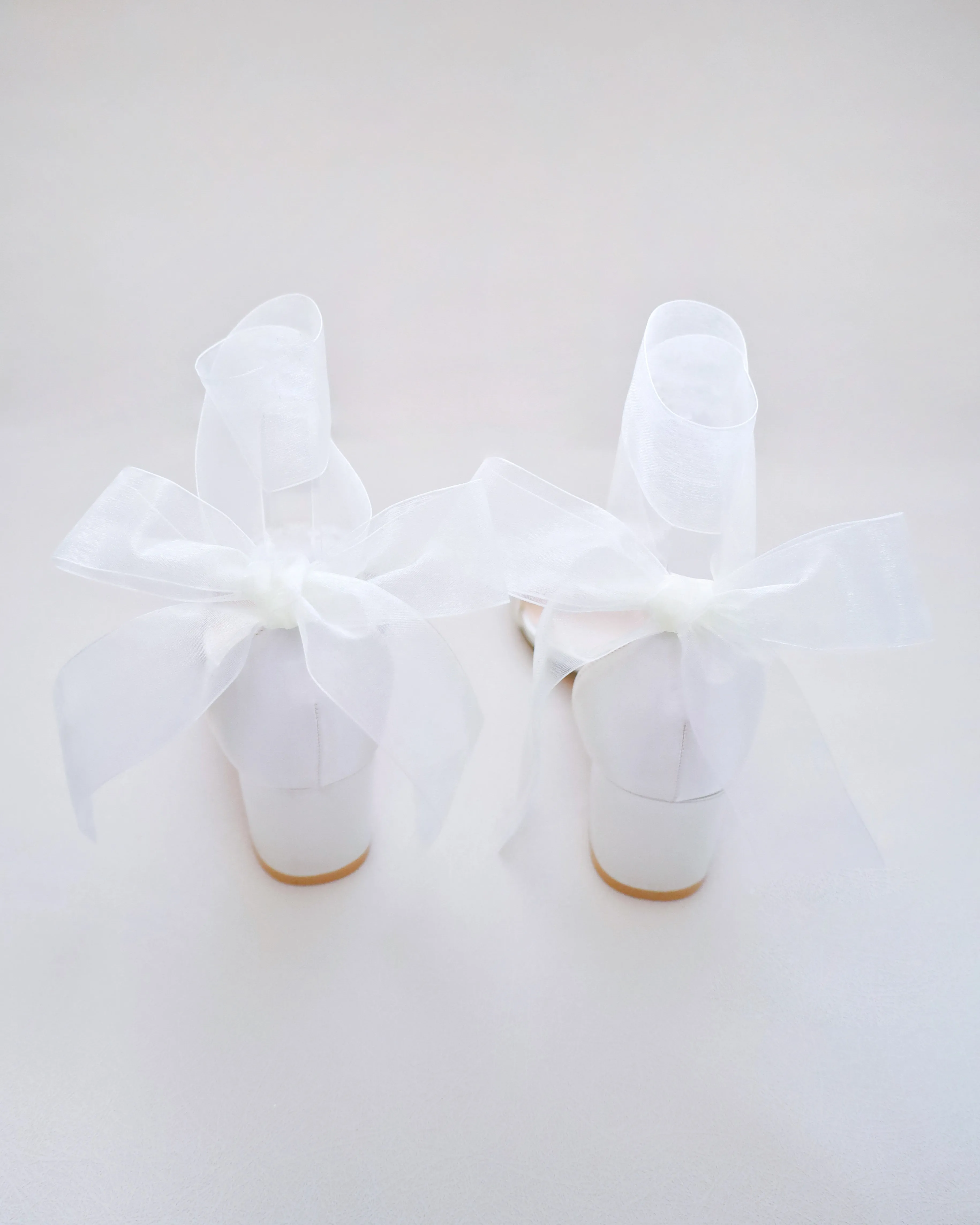 Satin Block Heel Sandal with Wrapped Ribbon Tie