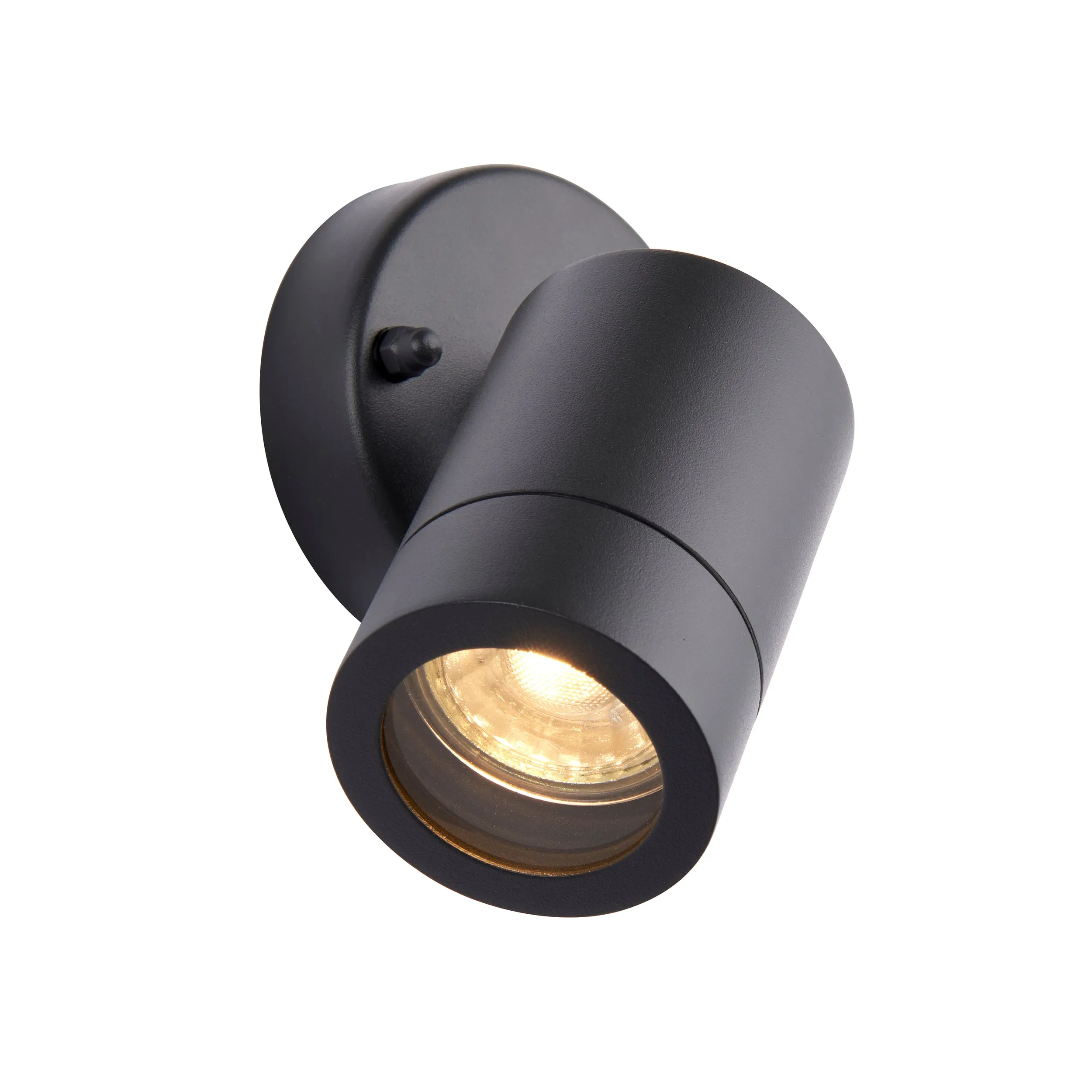 Saxby 78416 Palin 1lt spot wall IP44 7W Anthracite grey & clear glass 7W LED GU10 (Required)