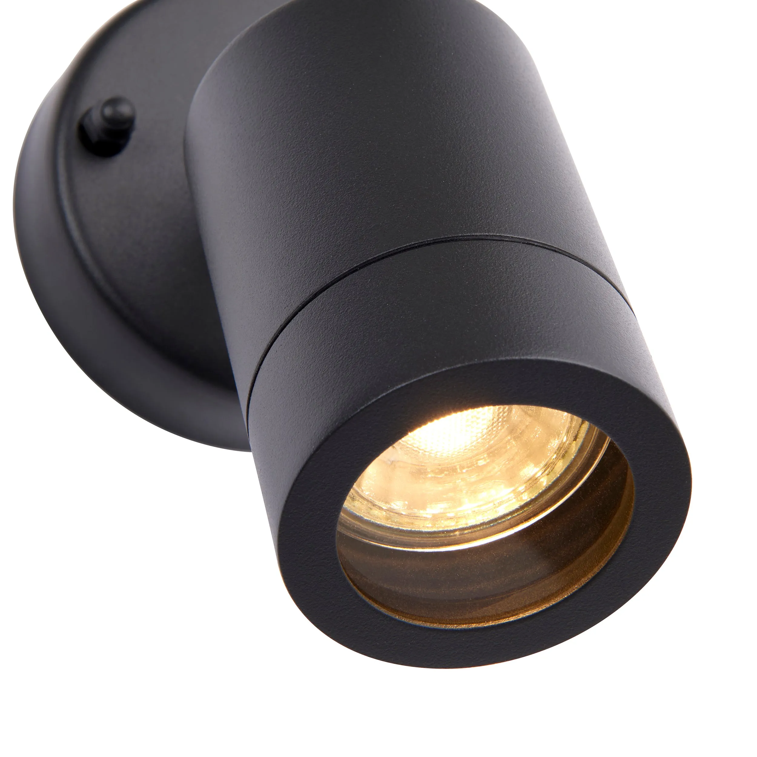 Saxby 78416 Palin 1lt spot wall IP44 7W Anthracite grey & clear glass 7W LED GU10 (Required)