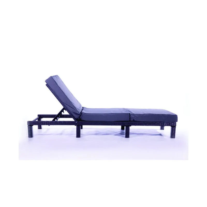 Seagull Deluxe PE Rattan Lounger 198CM