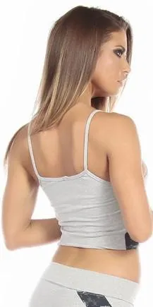 Sexy Concealment Blue Digital Camo Military Athletic Crop Top - Grey/Blue