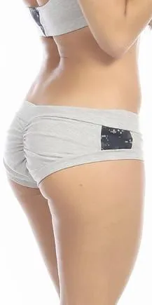 Sexy Night Vision Military Navy Blue Scrunch Back Athletic Mini Shorts - Grey/Blue