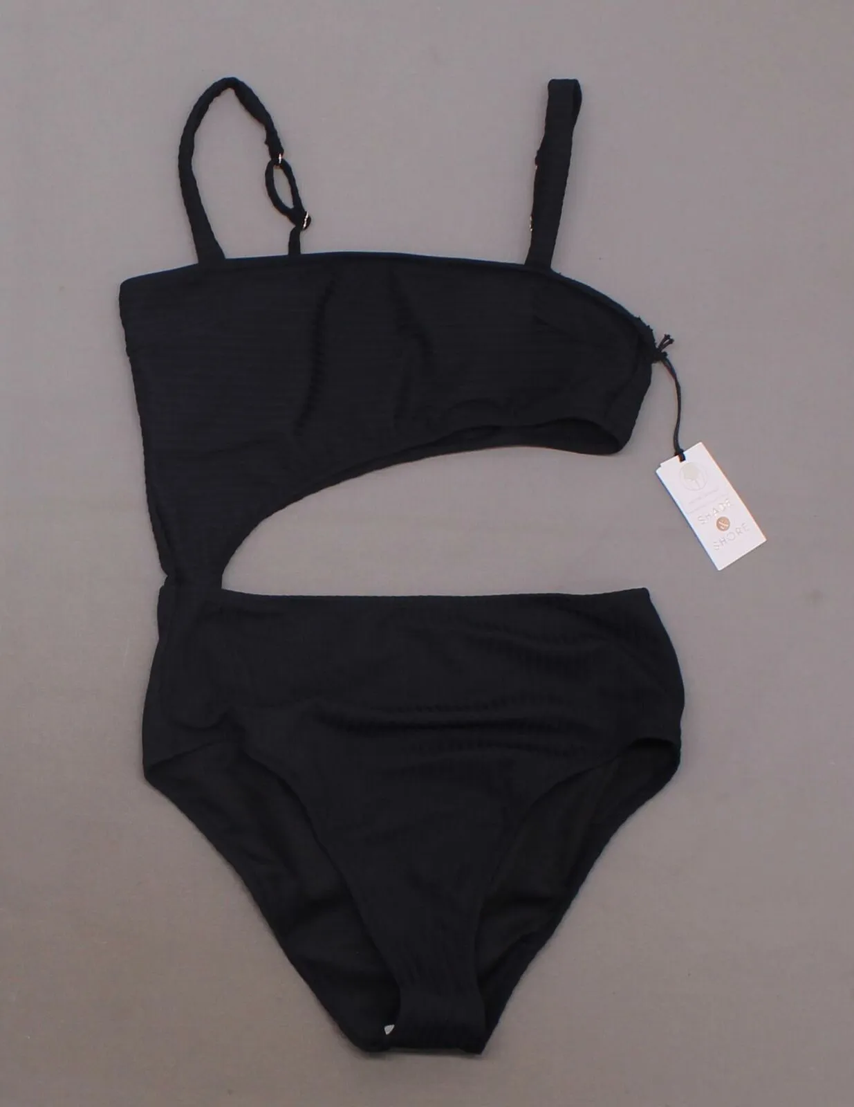 Shade & Shore Women's Ribbed Cut Out One Piece Swimsuit