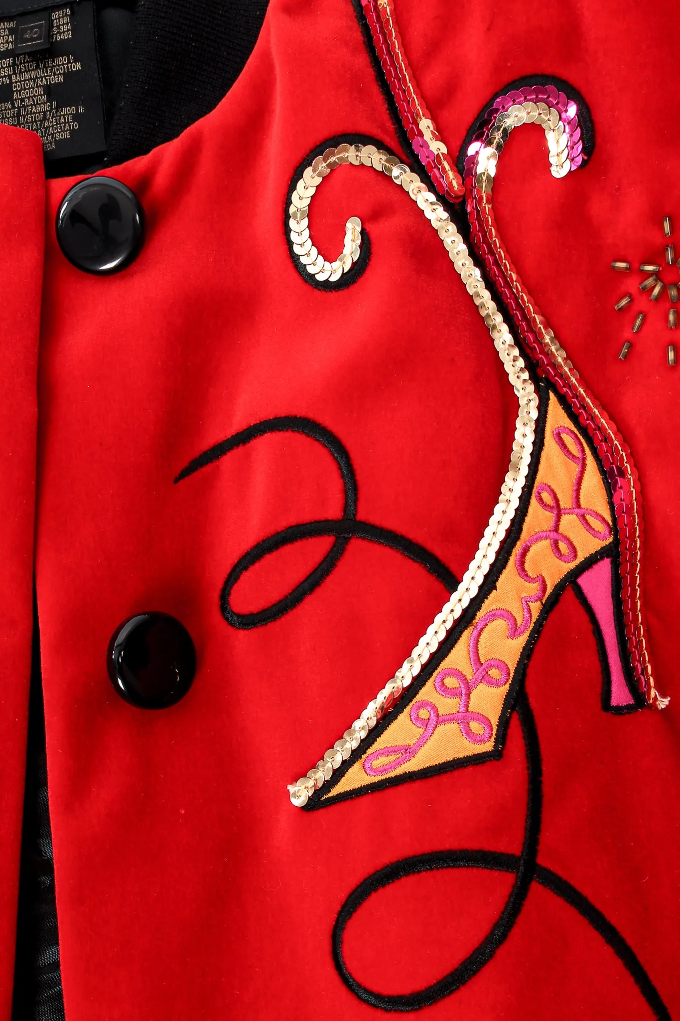 Shoe Embellished Colorblock Bomber Jacket