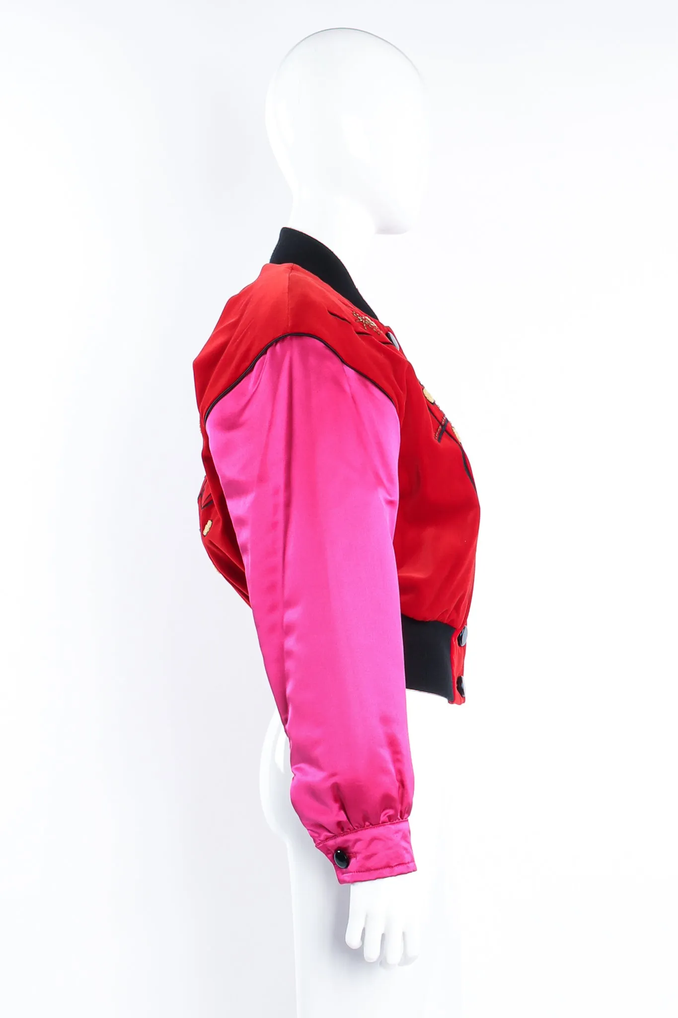 Shoe Embellished Colorblock Bomber Jacket