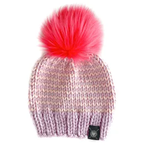 Skinny Stripe Faux Fur Beanie in Pixie(wool free)