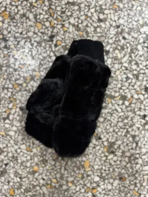 Solid Faux Fur Mittens