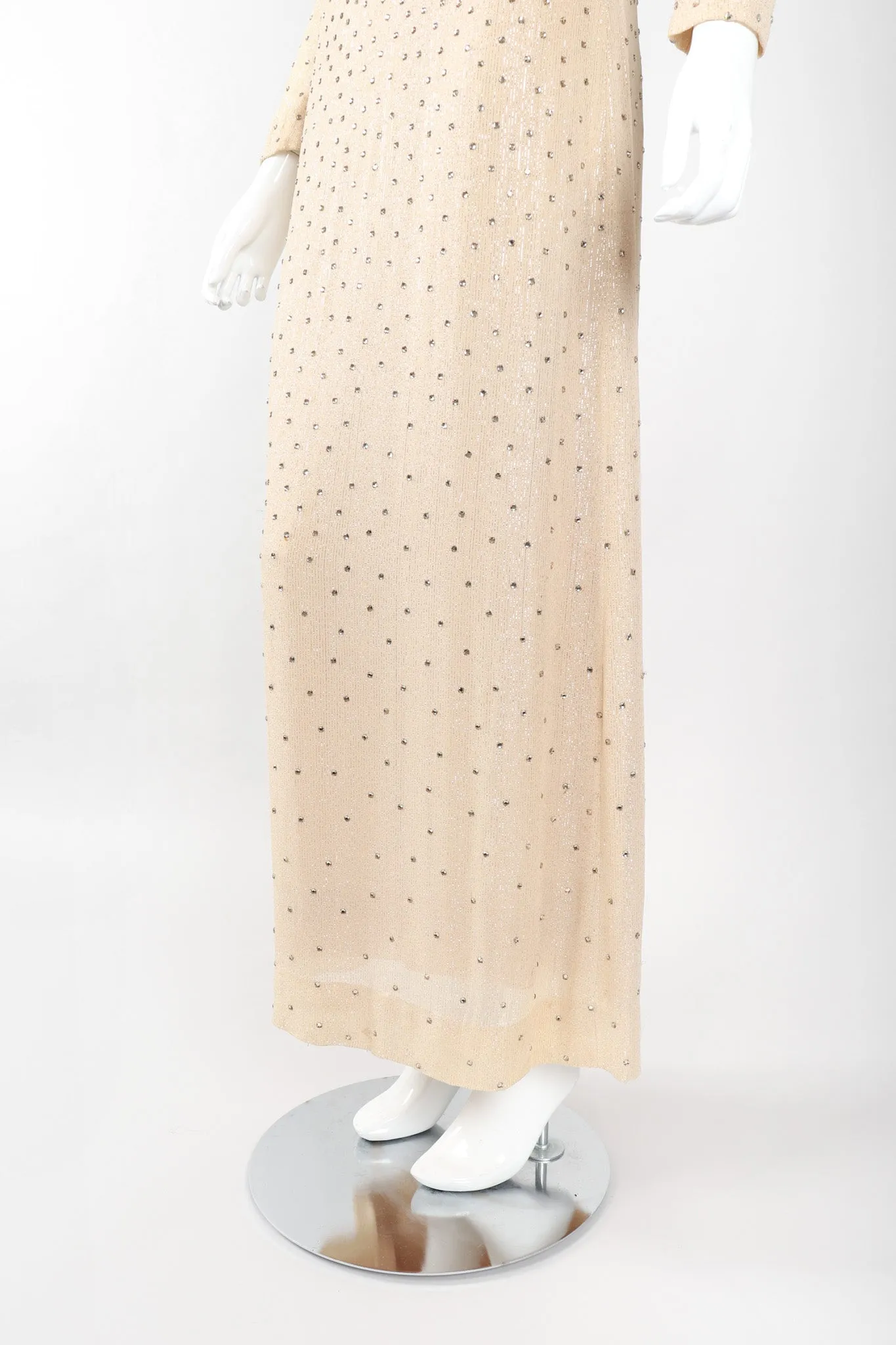 Sparkling Crystal Champagne Dress