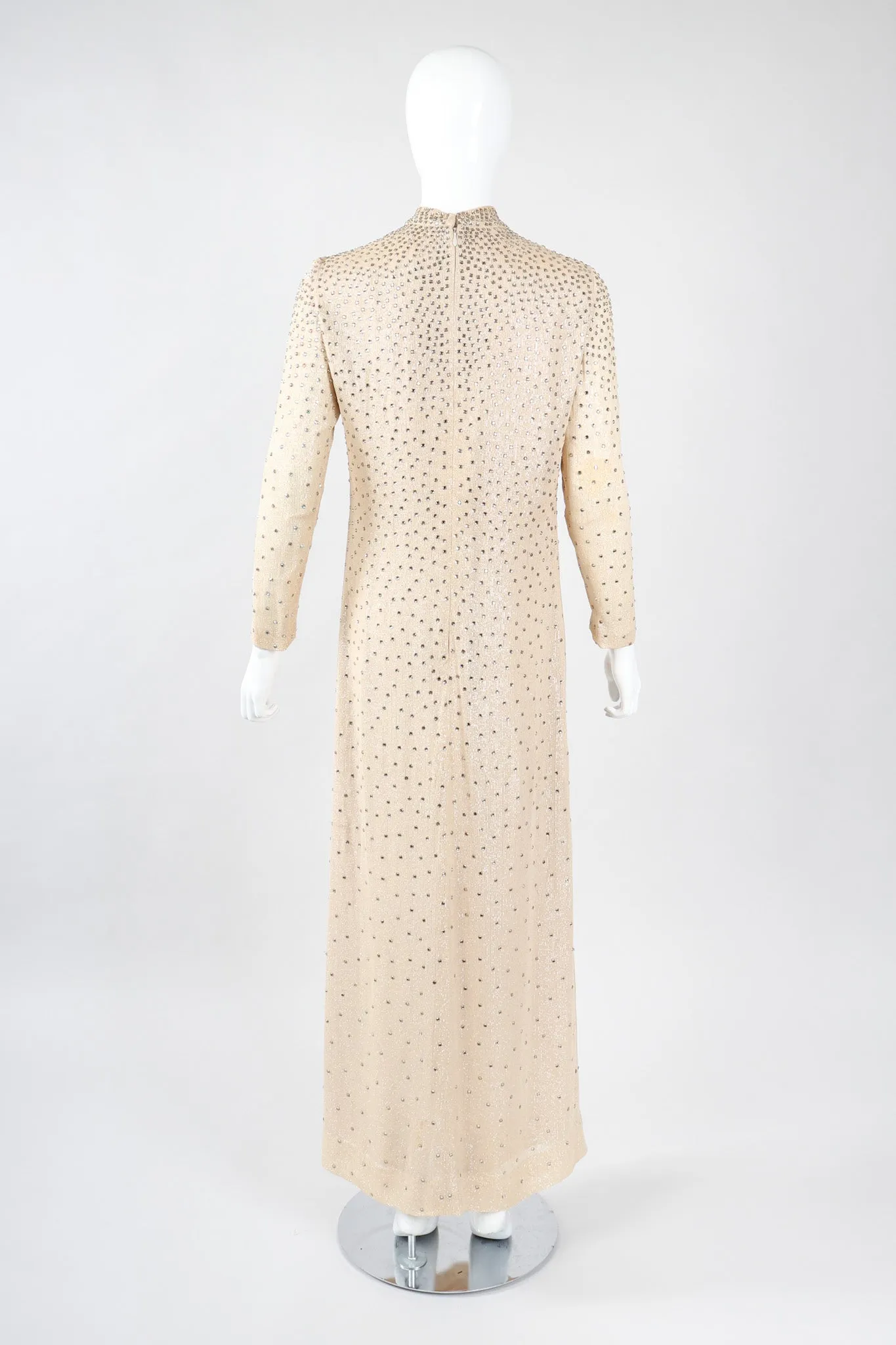 Sparkling Crystal Champagne Dress