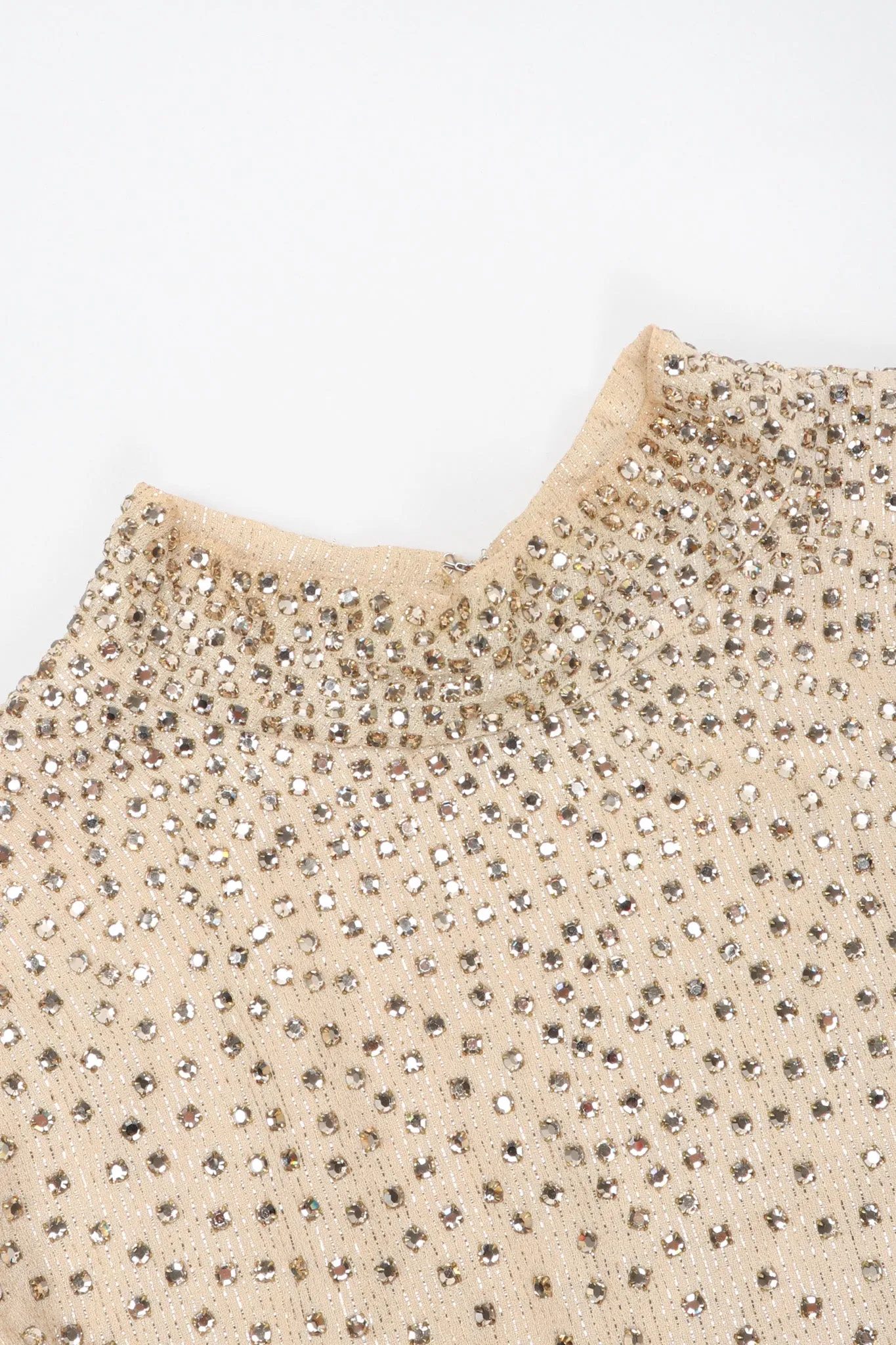 Sparkling Crystal Champagne Dress