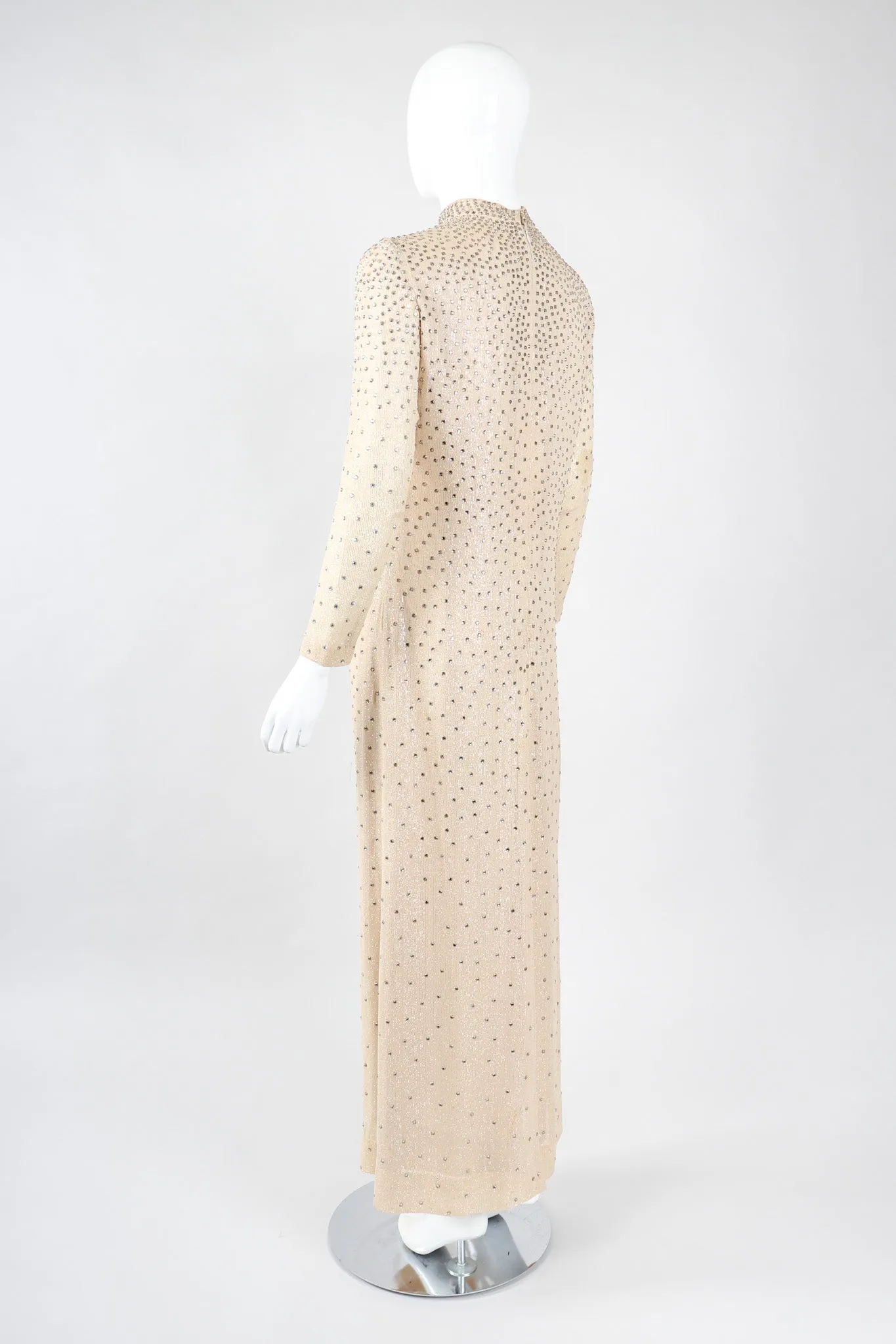 Sparkling Crystal Champagne Dress