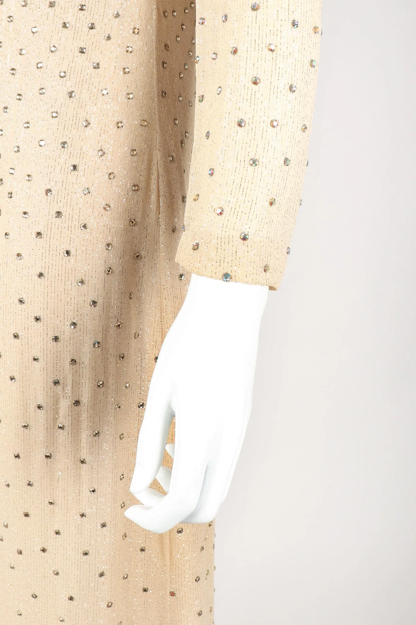 Sparkling Crystal Champagne Dress