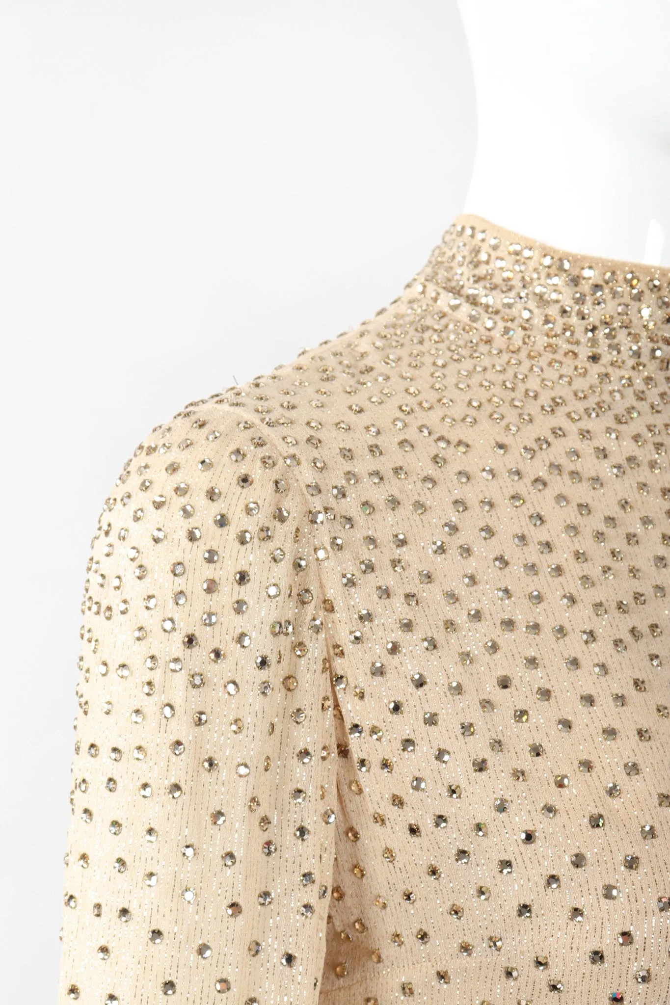Sparkling Crystal Champagne Dress