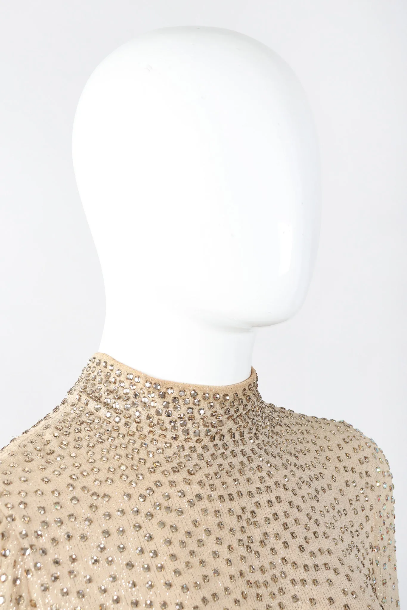 Sparkling Crystal Champagne Dress