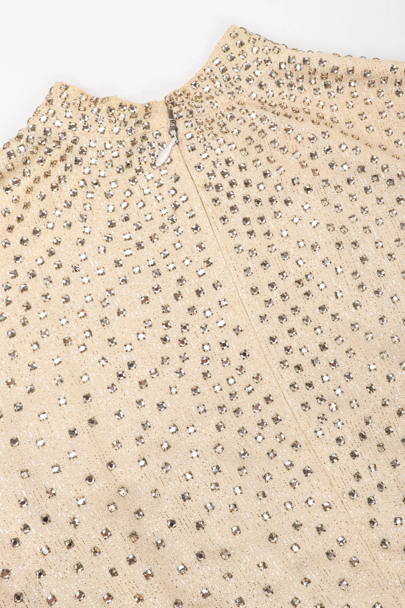 Sparkling Crystal Champagne Dress