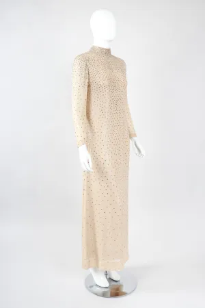 Sparkling Crystal Champagne Dress