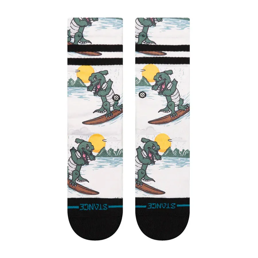 Stance Kids' Party Wave Crew Sock Off White