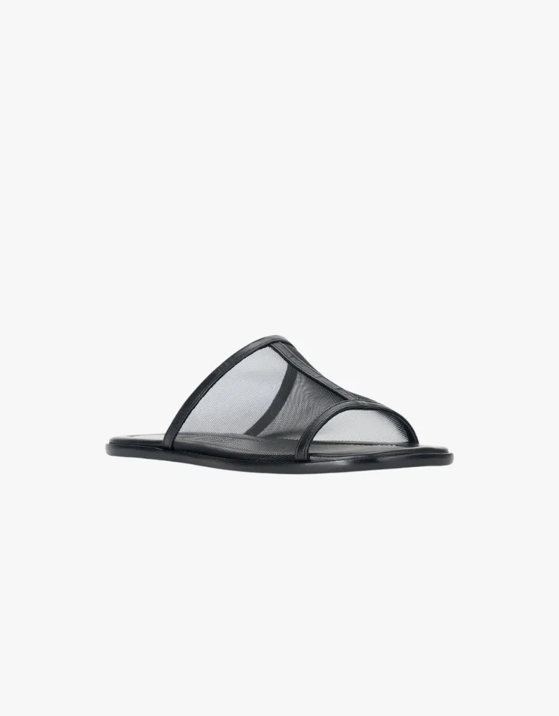 Staud Alessandra Sandals in Black Mesh
