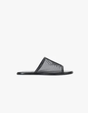 Staud Alessandra Sandals in Black Mesh
