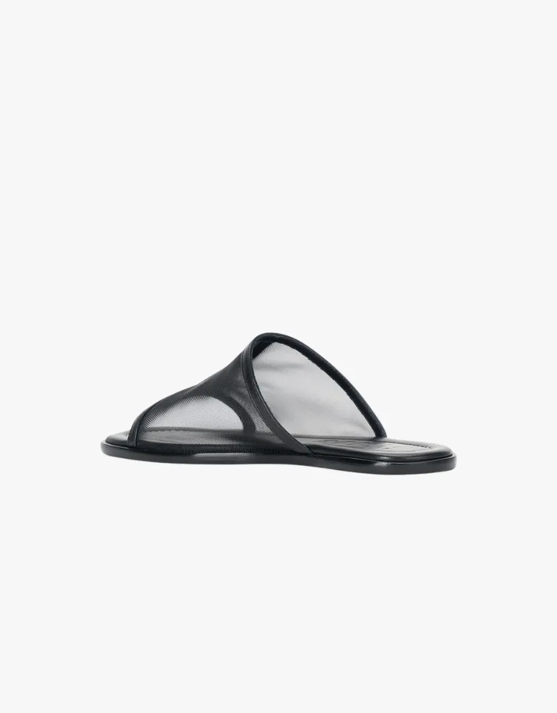 Staud Alessandra Sandals in Black Mesh