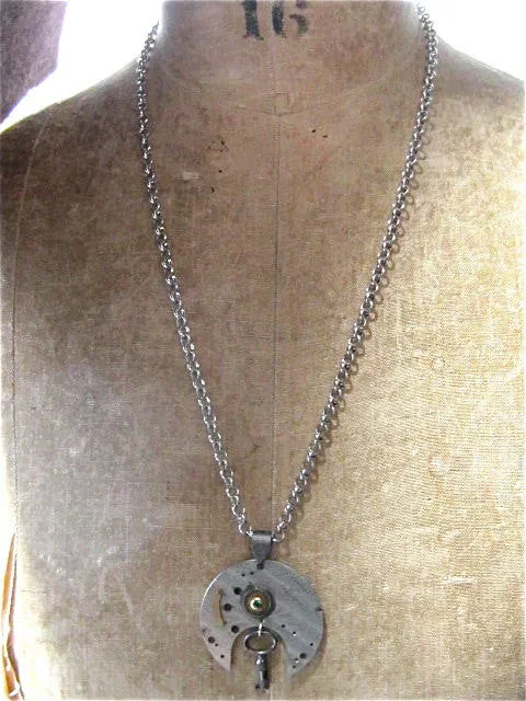 Steampunk Pendant - Secrets - Steampunk Necklace - Handmade steampunk jewelry made with real vintage pocket watch and watch parts
