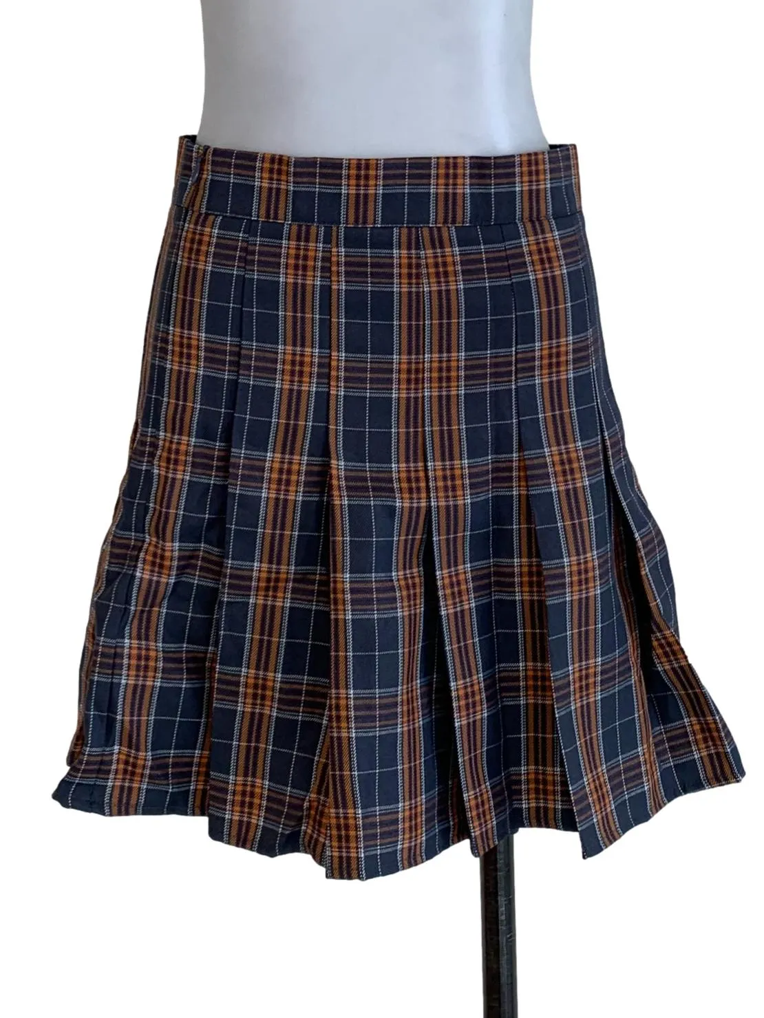 Stone Grey Tartan Flip Skirt