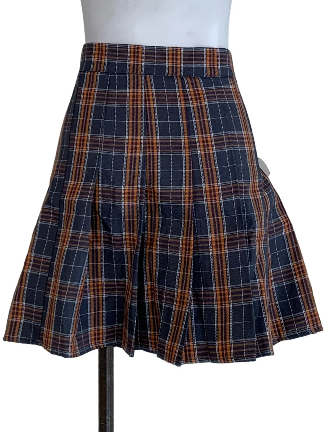 Stone Grey Tartan Flip Skirt