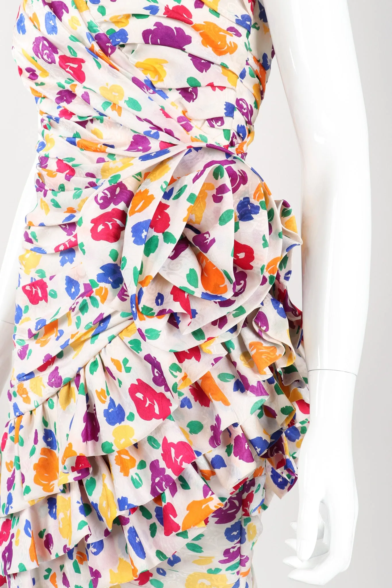 Strapless Floral Party Dress