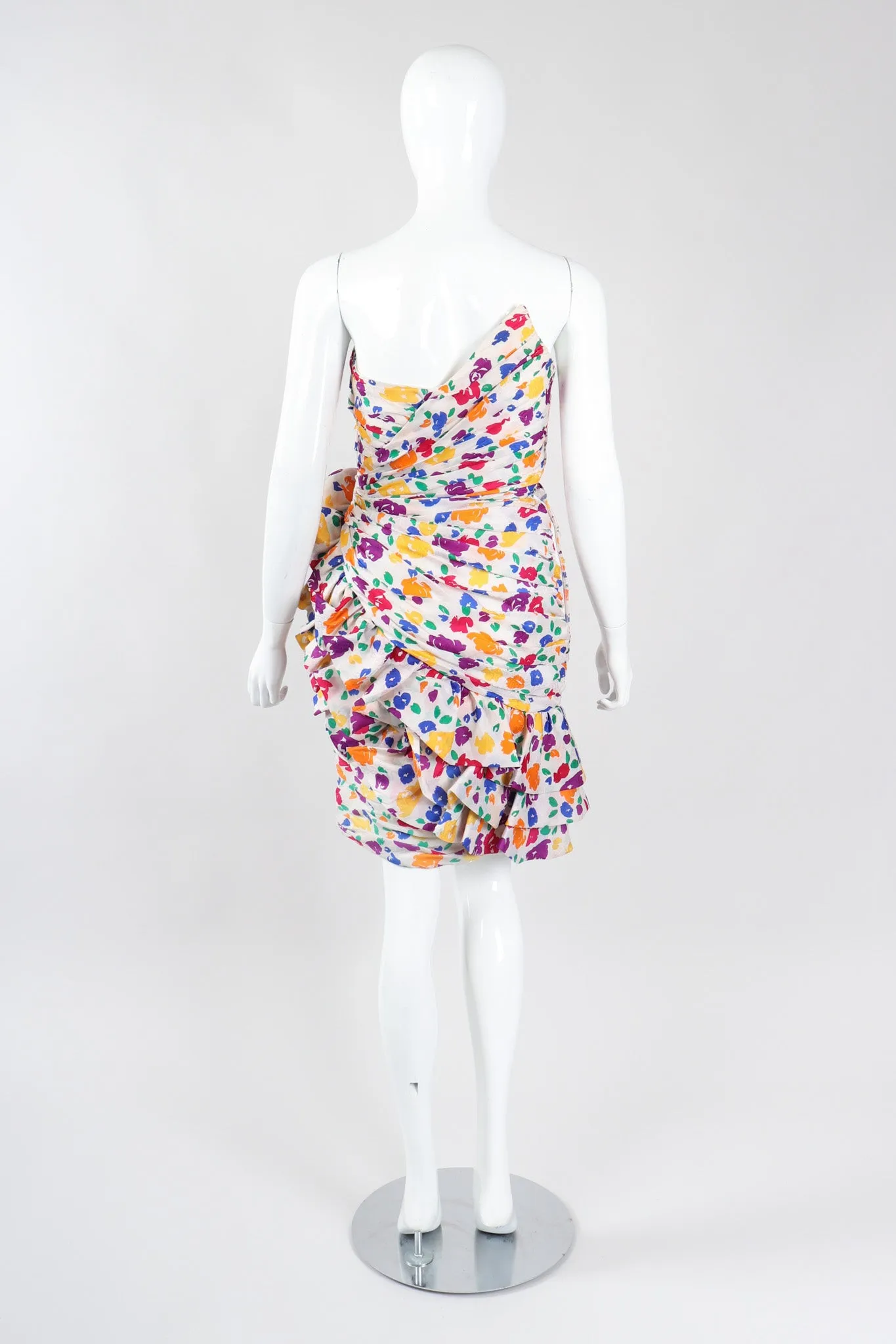 Strapless Floral Party Dress